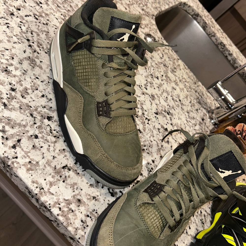 Jordan Olive Green and Black Sneakers